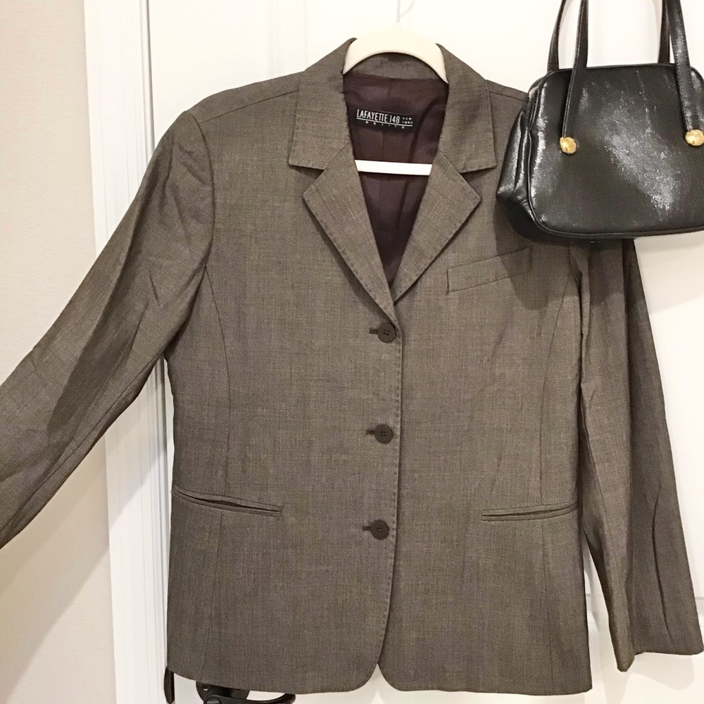 Lafayette 148 New York Wool/Silk Brown Size 10P, EUC
